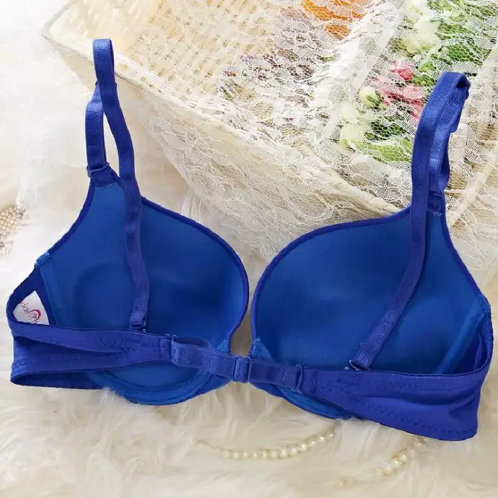 Sexy push-up podprsenka s predným uzáverom a kosticami pre ženy špeciálne príležitosti spodná bielizeň moderný pletený bavlnený elastan