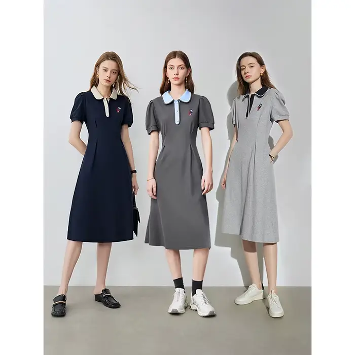 Toyouth šaty z bavlny a polyesteru s jemnou výšivkou pre ženy, elegantná silueta, rolák, fit fit, pre obrady a letné večery