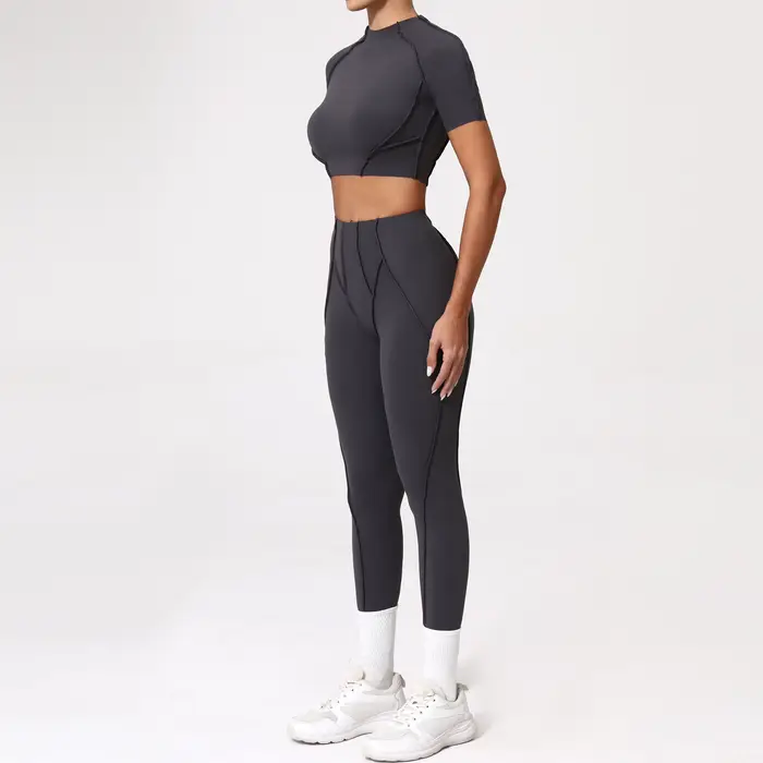 Costume de Yoga 2 pièces pour femmes, ensemble de sport à séchage rapide, survêtement pour course à 