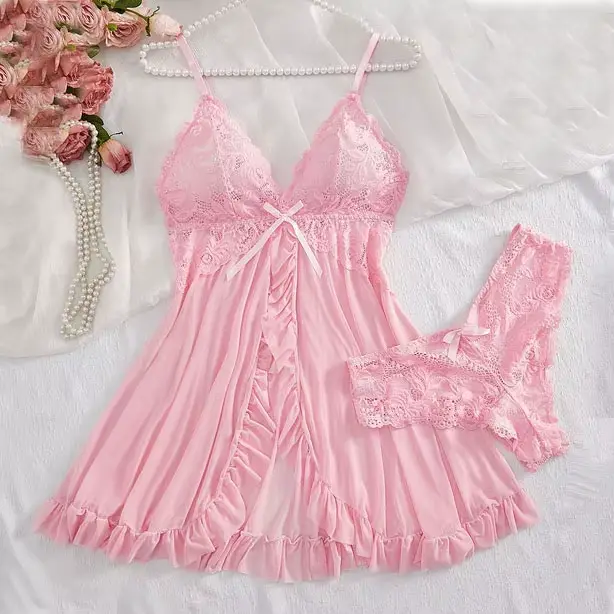 nuisette sexy en polyester vert foncé pour femmes style minijupe col en V nuits romantiques et soirées spéciales
