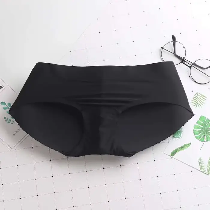 Culotte sexy taille moyenne pour femme avec rembourrage fessier, rehausseur de fesses et de hanches, sous-vêtement push-up sans couture