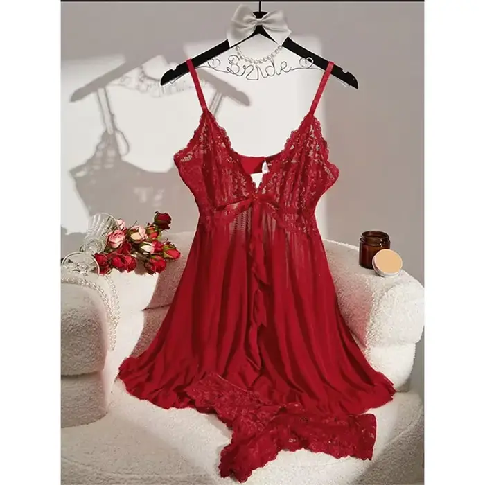 nuisette sexy en polyester vert foncé pour femmes style minijupe col en V nuits romantiques et soirées spéciales
