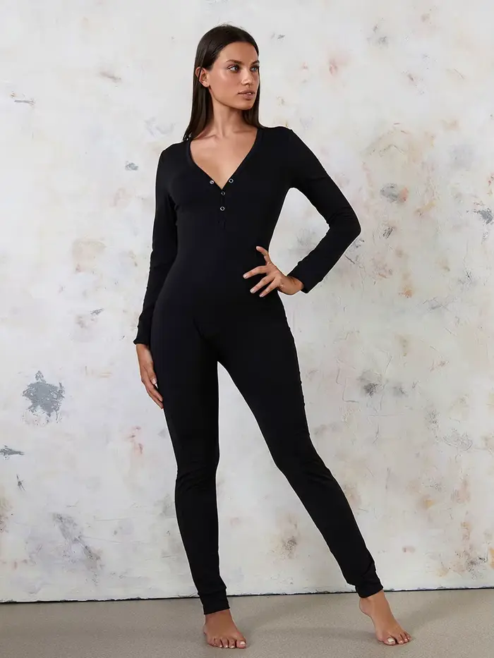 Sexy dámska hviezda tlače pyžamo V-neck elastan polyester nočné oblečenie jesenné špeciálne príležitosti