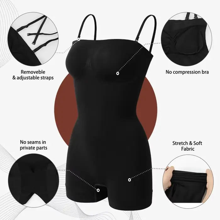 Body sans bretelles, épaules dénudées, Bustier, haut tubulaire, short pour femmes, vêtements modelants, contrôle du ventre, modelant le corps, entraîneur de taille, sous-vêtements slim