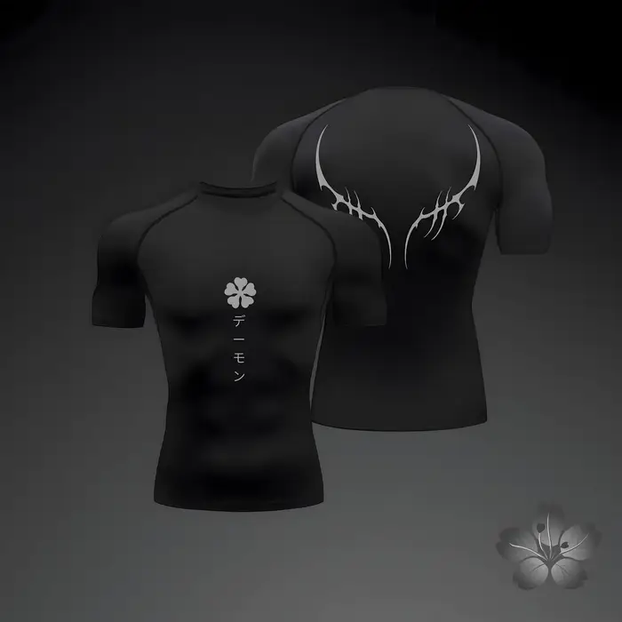 Hommes Compression chemise Anime Sport séchage rapide Gym t-shirts Fitness été athlétique sous-vêtem