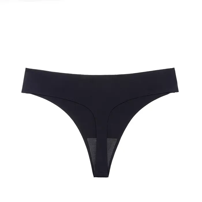 TrowBridge sans couture femmes culottes coupe en V Sexy femme tongs soie Satin sous-vêtements doux c