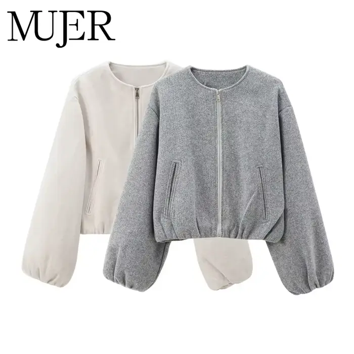 MUJER 2025 fleecová bomber bunda pre ženy mäkký zips dámska športová
