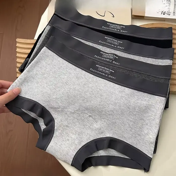 MeooLiisy 4 pièces 10A Simple coton femmes culottes taille moyenne respirant sans couture sous-vêtem