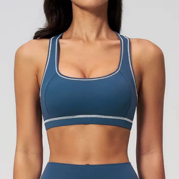 Dámske brúsené športové podprsenka s pletené Nylon späť priedušné pre beh jogy a outdoorové aktivity