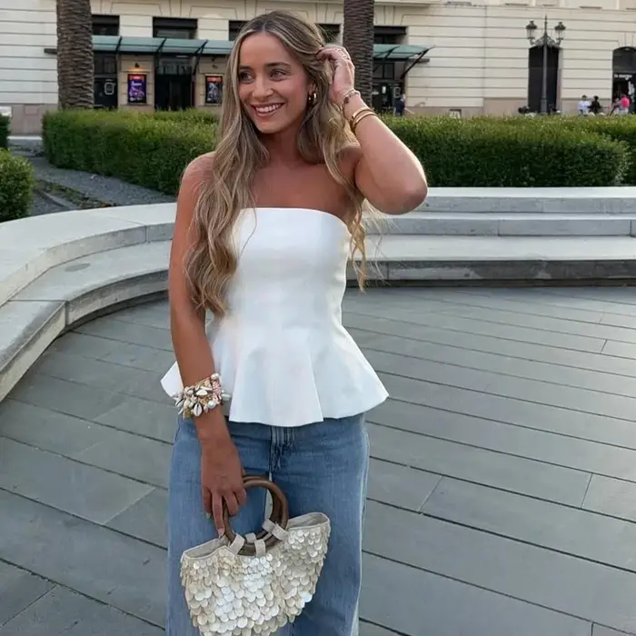 KONDALA Sexy beurre jaune Cami volants bustier tubulaire femmes mode 2025 été sans bretelles Y2K fil