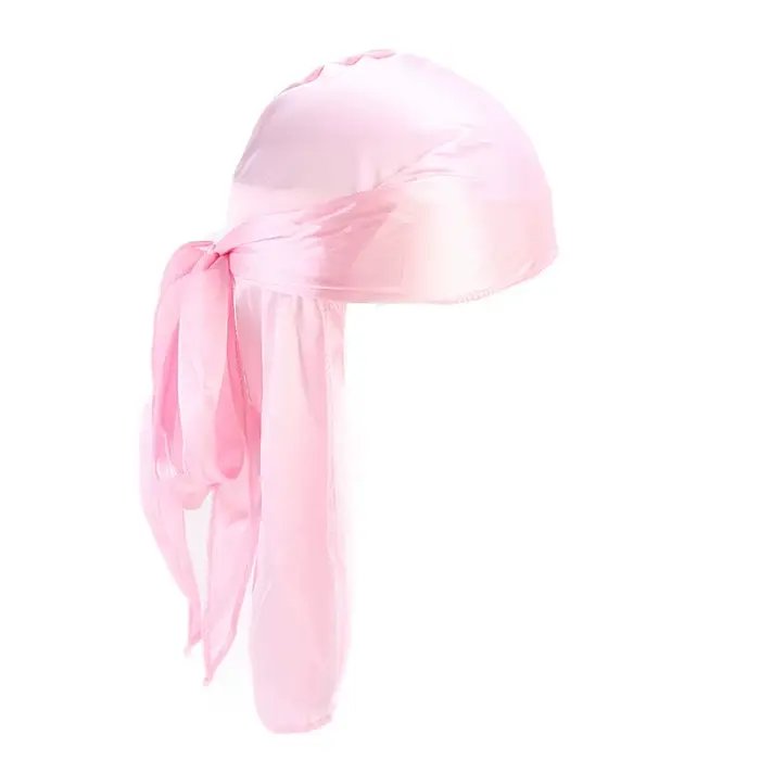 Unisex hodvábny dlhý Durag s dlhým chvostom