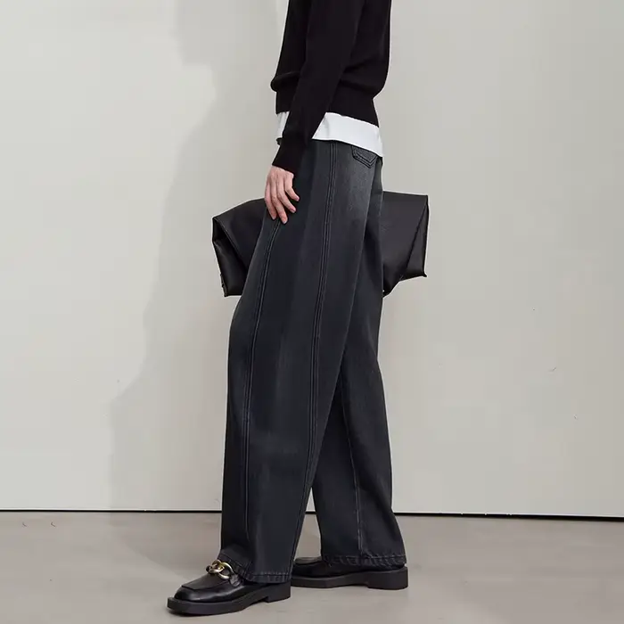 Jean décontracté Amii pour femme, nouvelle collection Printemps 2025, pantalon minimaliste rétro pol