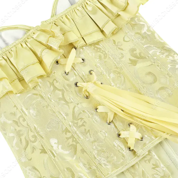 Corset vintage épaules dénudées en polyester avec dentelle pour femmes élégantes occasions spéciales