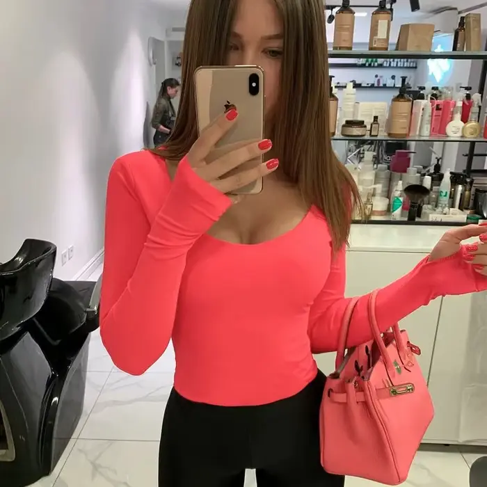 Neónovo oranžové body pre ženy