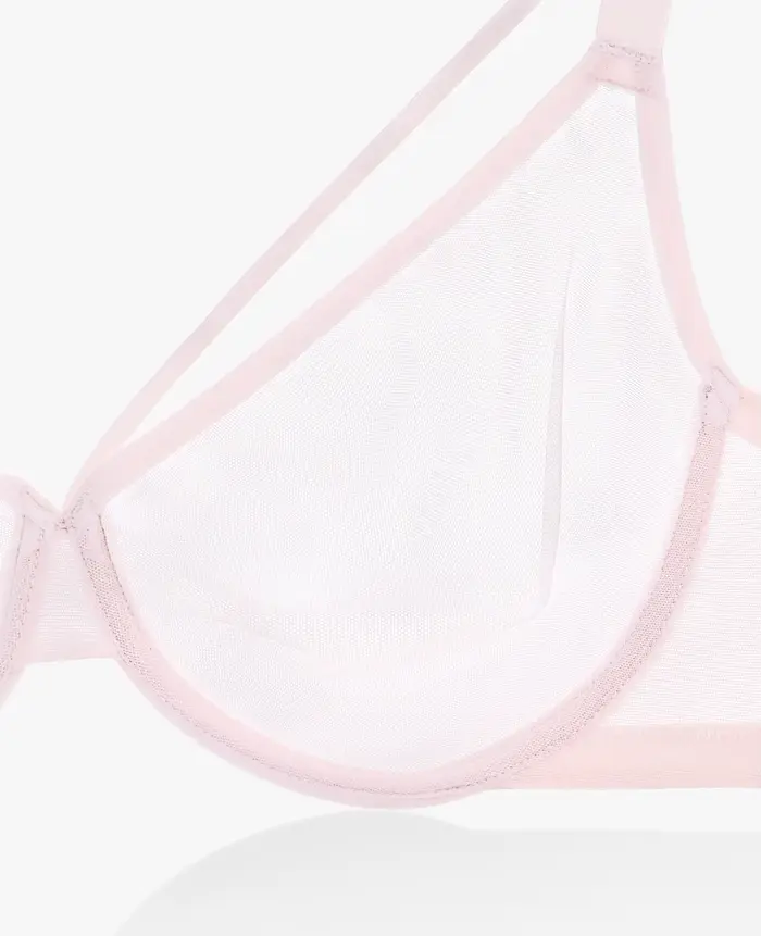 Špeciálne ponuky pre ženy - Priehľadná sieťovaná podprsenka Ultra tenká priesvitná vysoko elastická Sexy Lingerie nastaviteľná s drôtikom veľké veľkosti