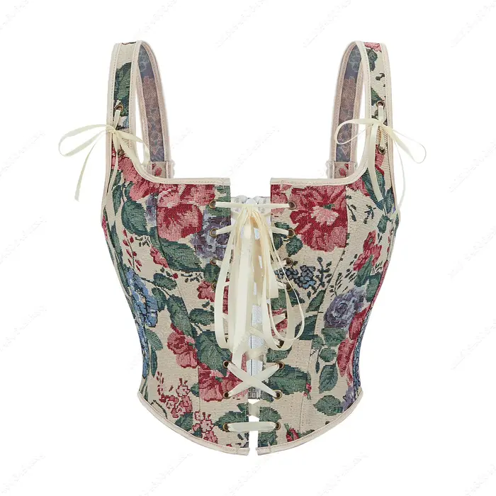 Dámske kvetinové vysokej čipky korzet Sexy Vintage korzet Shapewear