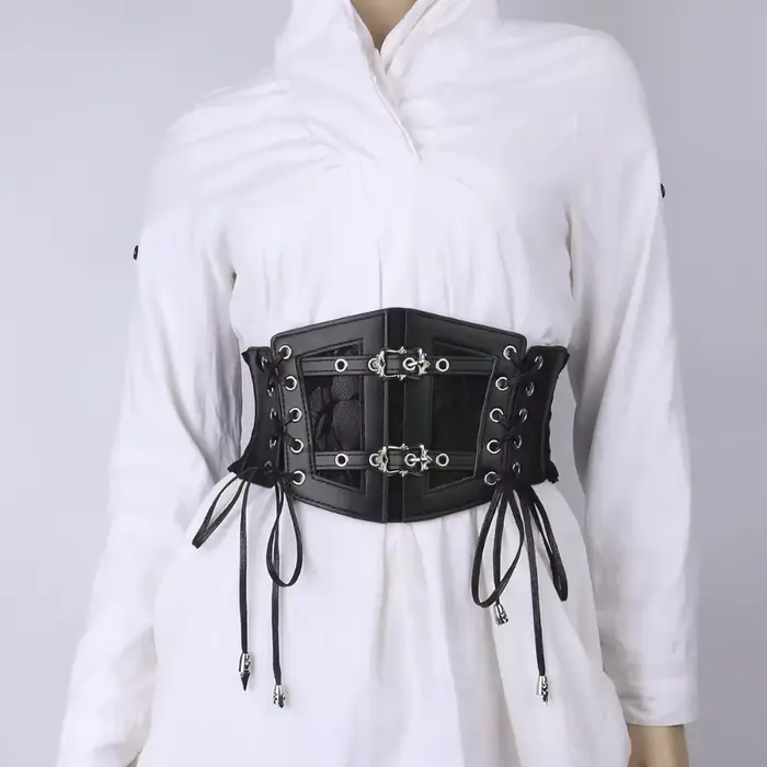 Elegantný korzetový opasok so šnurovaním – Čierny
