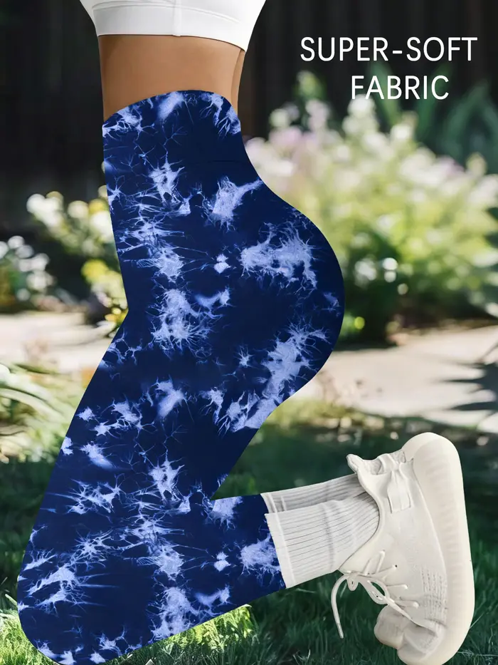 Leggings de sport tie-dye taille haute super doux pour femmes, non transparents, pour l'entraînement