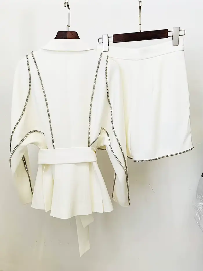 HIGH STREET Nouveauté 2026 Ensemble de costume de créateur pour femme, style défilé, avec blazer à m