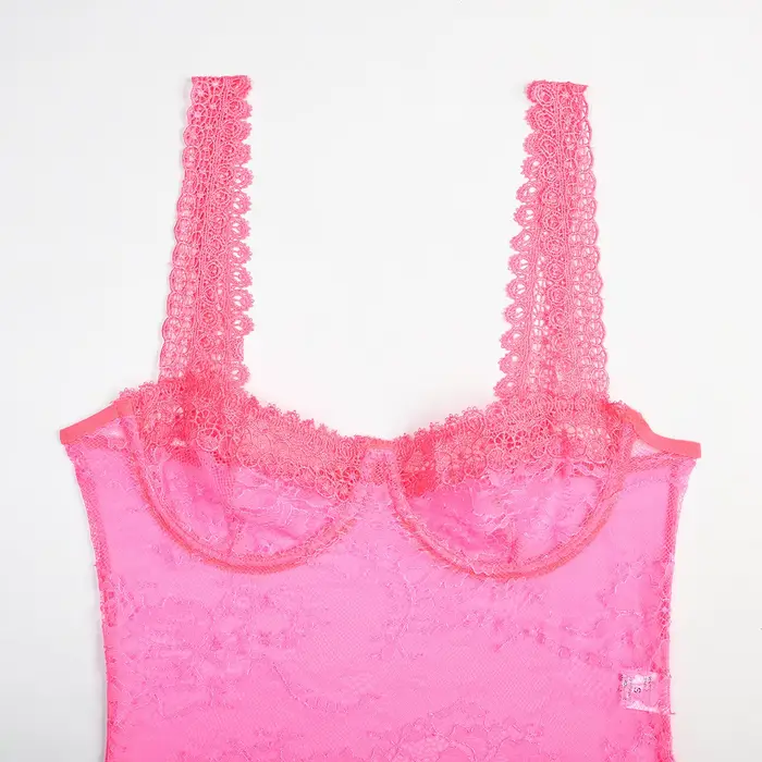Dámske kvetinové vyšívané priehľadné čipky Bustier spodná bielizeň Sexy romantické príležitostné Gala večer
