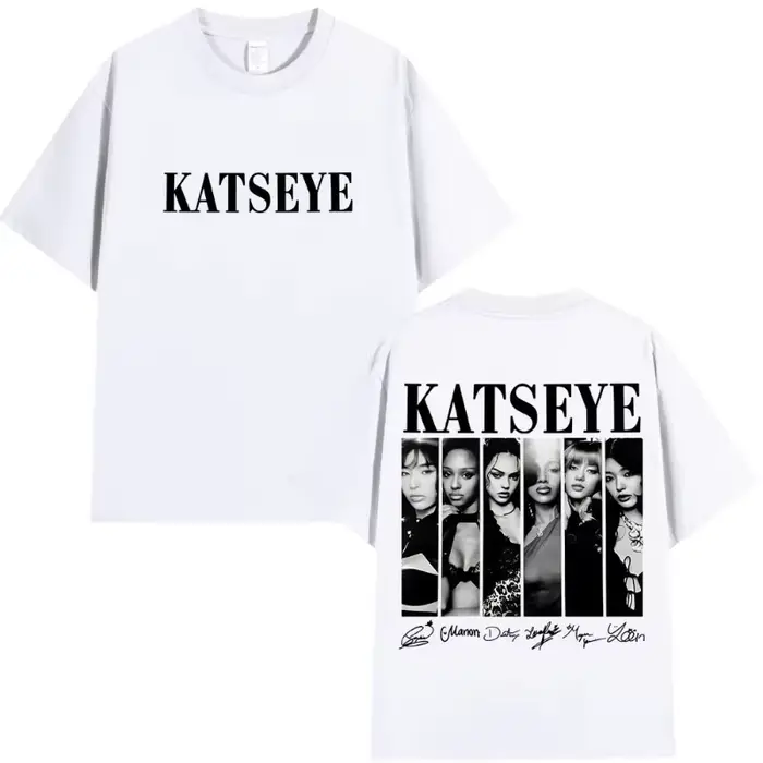 Vintage Style coréen Katseye graphique t-shirts Kpop mode hommes femmes populaire T-shirt 100% coton