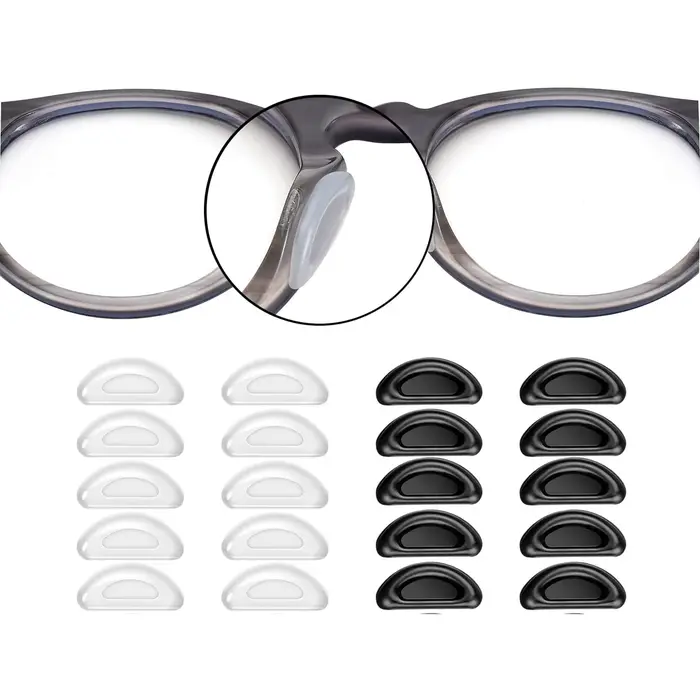 20 pièces plaquette nasale adhésive, plaquettes nasales pour lunettes bâton sur Silicone anti-dérapa