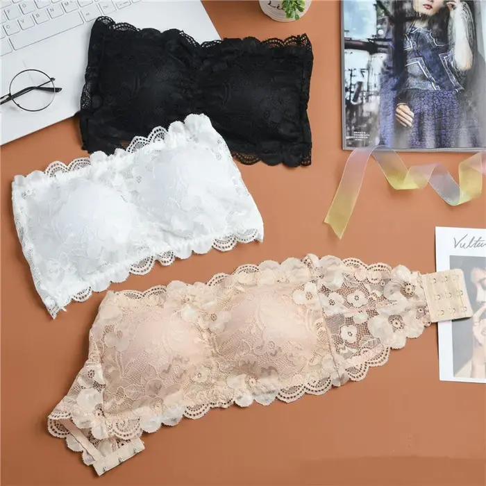 Dámska čipkovaná bandeau podprsenka