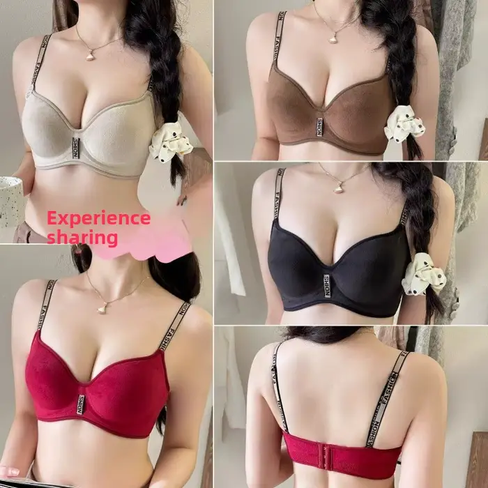 Hladká červená polyesterová push-up podprsenka pre malé prsia - A / B Beanie - Nastaviteľné popruhy - Sexy štýl - Špeciálne príležitosti