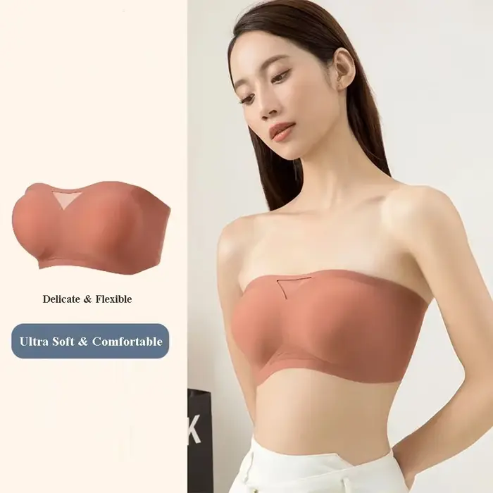 Bezramienkový push-up podprsenka z latexu pre ženy