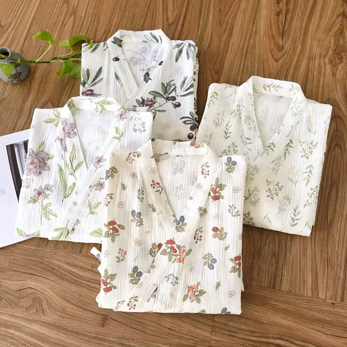 Japonské kimono 2025 nové Dámske šaty 100% bavlna Voľné