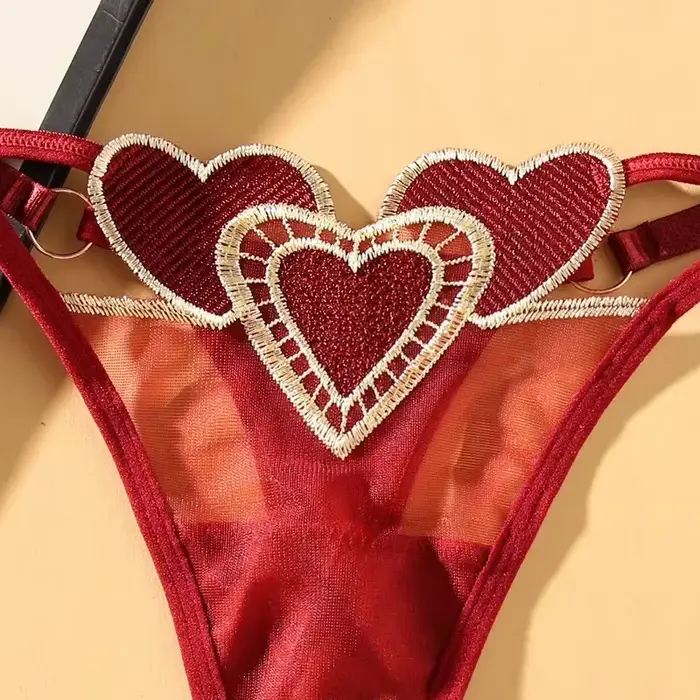 Culotte string élégante brodée fleurs polyester élasthanne taille unique pour femmes occasions spéciales