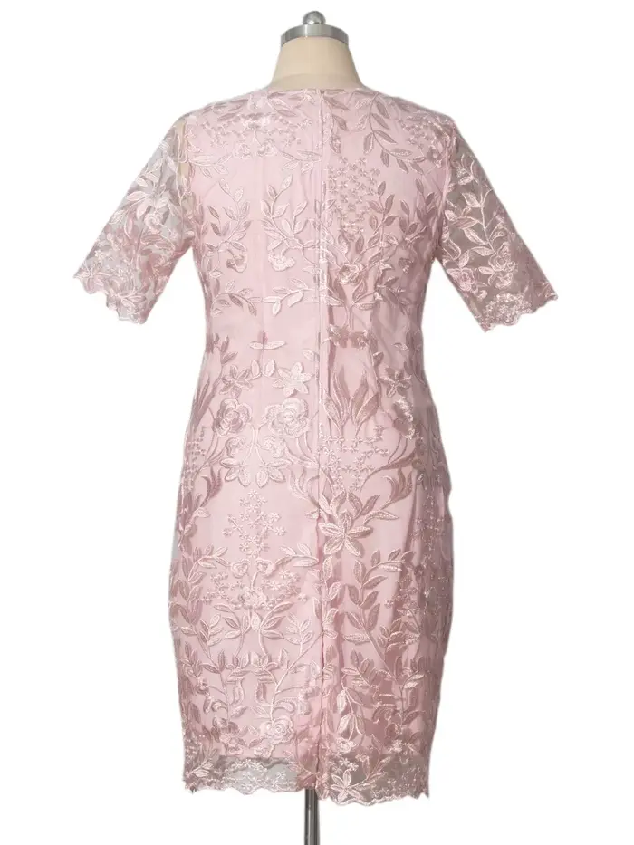 Letné šaty pre ženy veľké veľkosti 4XL 5XL krátke rukávy elegantné kvetinové čipky pre svadby a formálne večery