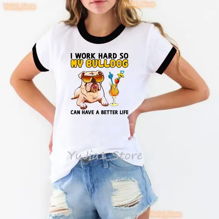Tričko s potlačou "I Work Hard" pre ženy