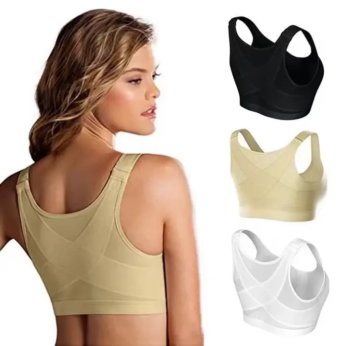 Predné uzavretie Corrector Pozícia Lift Podprsenka Ženy Push Up Cross Back Spodná bielizeň Odolné voči nárazom Športová podpora Fitness Vesta Podprsenky S-5XL