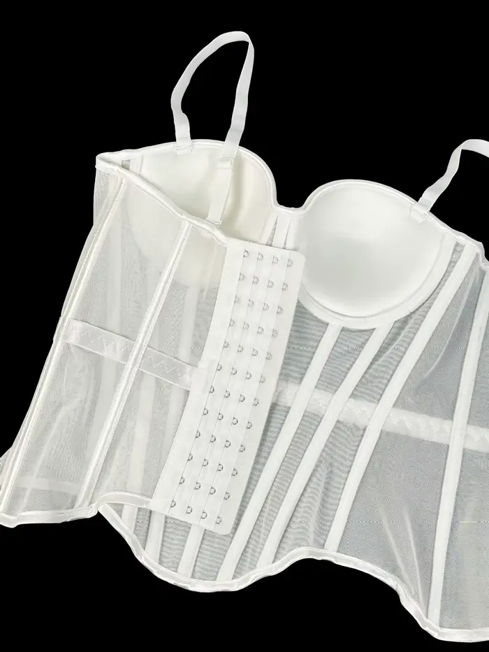 Veľkosť Sexy Mesh priehľadný Lady Bustier Elegantné tvarovanie Ženy Korzet Dievčatá Tenké večerné oblečenie Kultúry High Lady Krátke telo Shaper