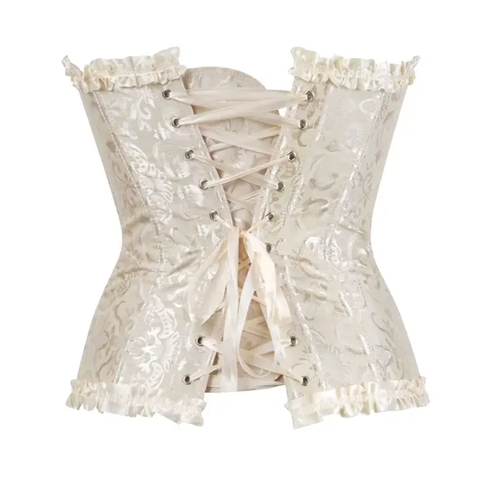 Dámske sexy bustiers a korzety kvetinová čipka kryt pre ženy Vintage gotické korzety Surbust satén Jacquard korzety