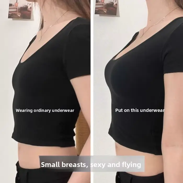 Hladká červená polyesterová push-up podprsenka pre malé prsia - A / B Beanie - Nastaviteľné popruhy - Sexy štýl - Špeciálne príležitosti
