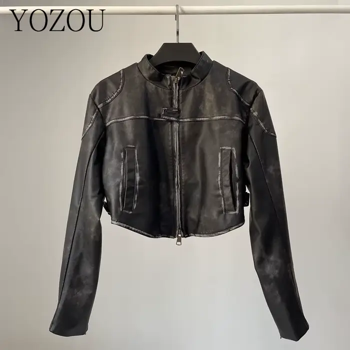 Dámska motocyklová bunda z PU kože