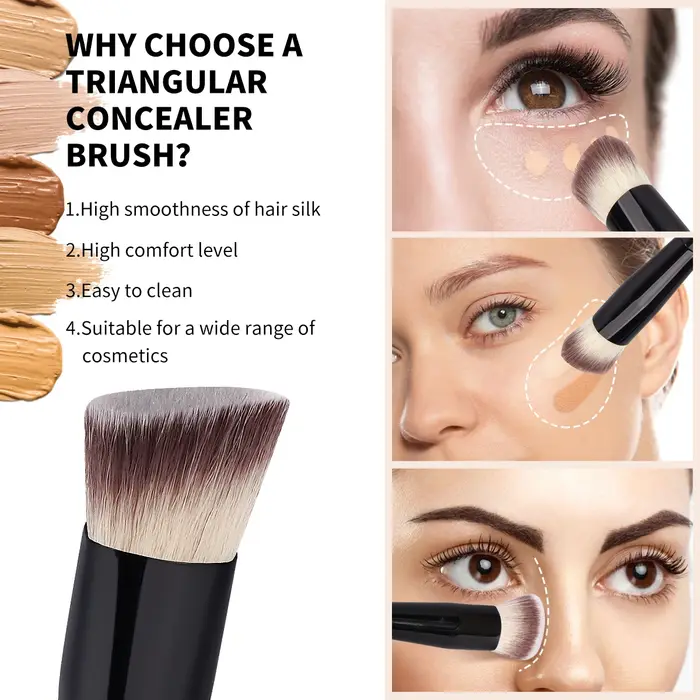 MAANGE-Pinceau de maquillage sans défaut, fond de teint plat/angle, contour sous les yeux, pinceau p