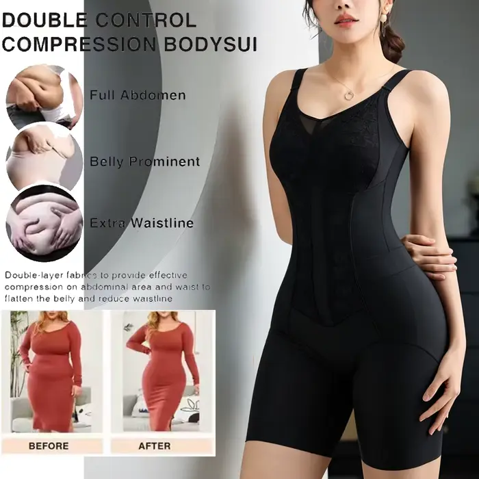 Body sculptant pour femme en nylon polyamide avec contrôle abdominal et ouverture arrière des fesses pour occasions spéciales et tenues quotidiennes