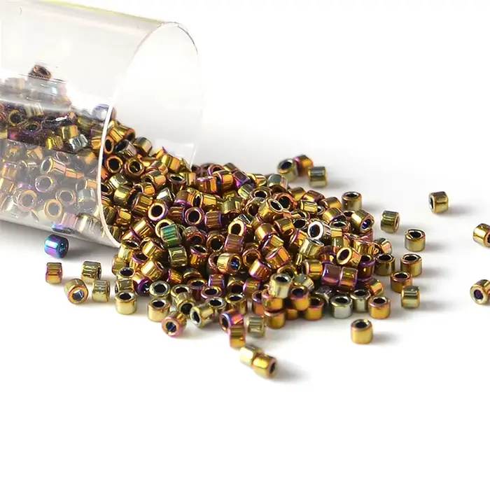 10 g/Skúmavka JP Miyuki Delica 11/0 sklenené rokajlové korálky kovovej farby okrúhle dištančné