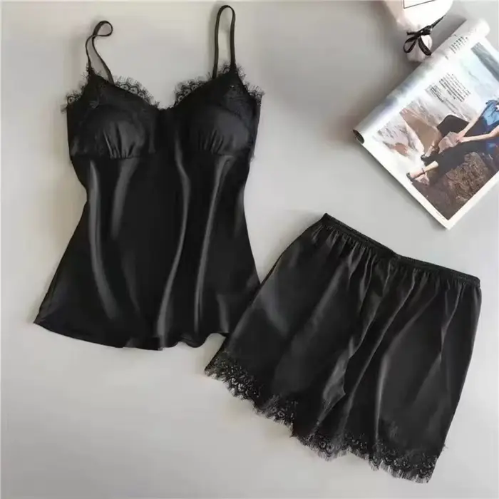 pyžamo Dámske dvojdielne V-neck bez rukávov štýlový polyester pre ženy špeciálne príležitosti jeseň
