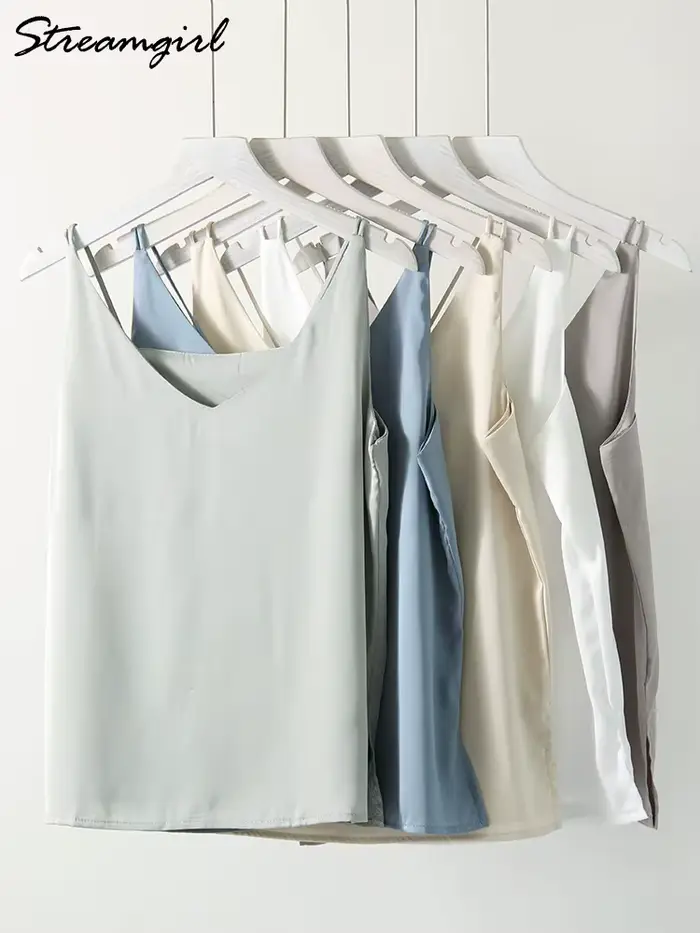 Camisole en satin pour femme élégante et sexy - Streamgirl - Tailles S, M, L, XL - Occasions spéciales et quotidienne
