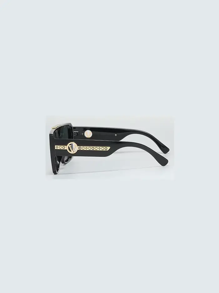 Nouveau cadre carré noir rétro classique pour hommes, décoration à motif de temple exquis, à la mode