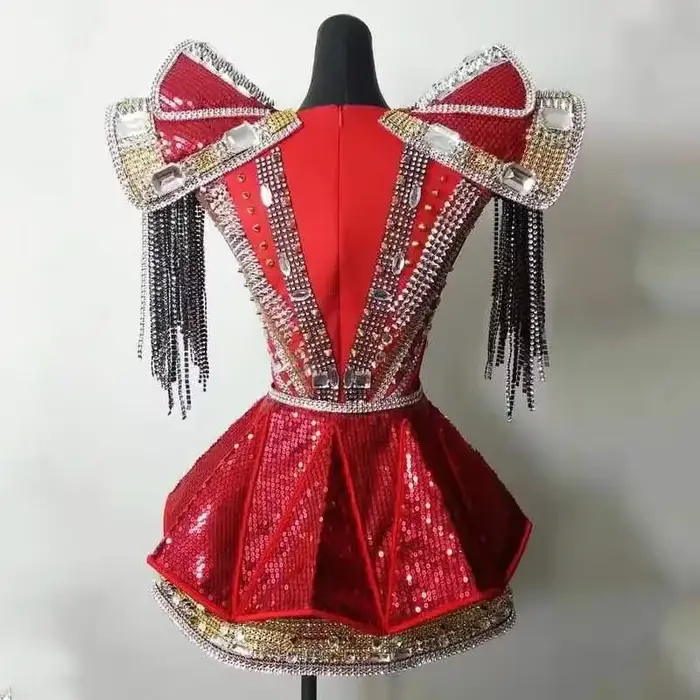 Krištáľový body catsuit s kamienkami pre tanečníkov