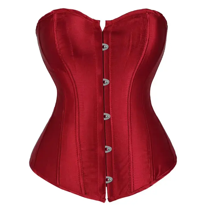 Corset femme Satin Sexy grande taille Bustier gothique à lacets désossé Gorset haut Shapewear classique Clubwear fête Club nuit Corselet