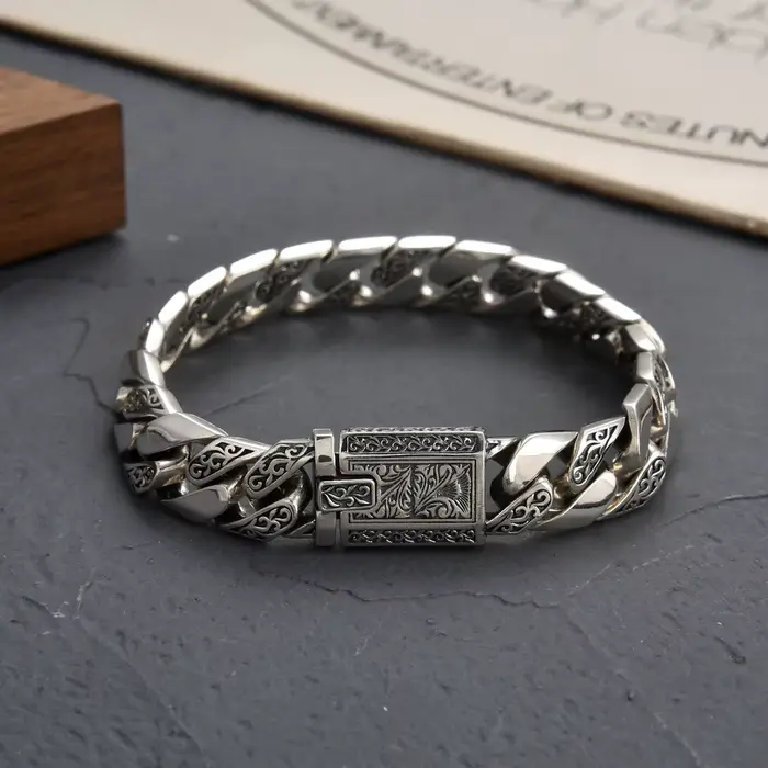 Guirlande de vigne intemporelle en argent Sterling S925, boucle rétro Punk, bijoux de réservoir, cad
