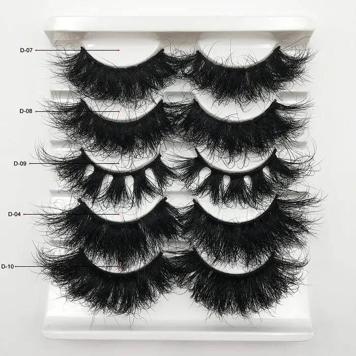 RED SIREN – faux cils en vison pelucheux, épais et longs, avec boîte, pour maquillage, 25mm, 10 à 50
