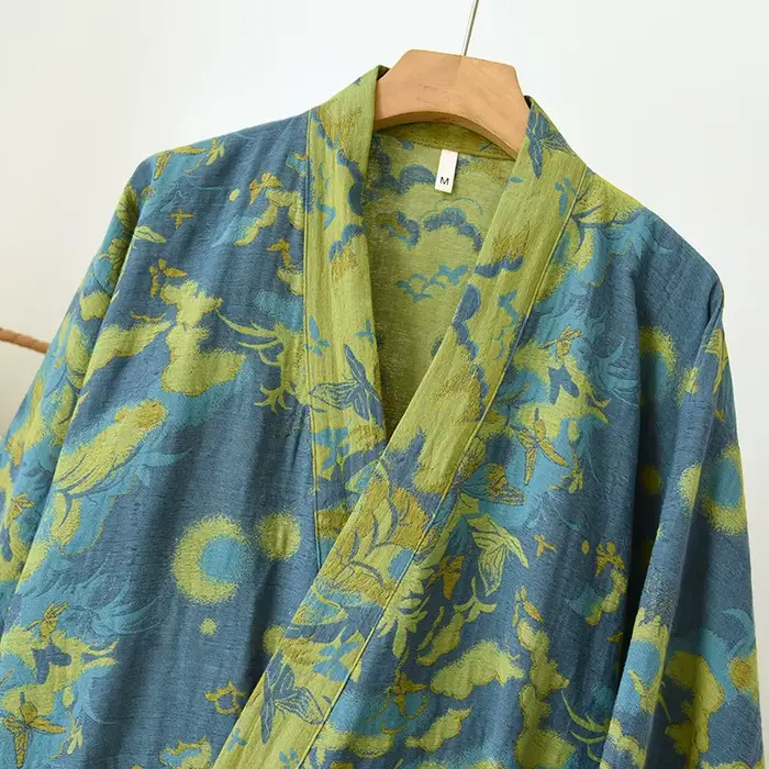 100% bavlnené kimono nočné šaty 3/4 rukávy jar jeseň župan pre ženy ležérne