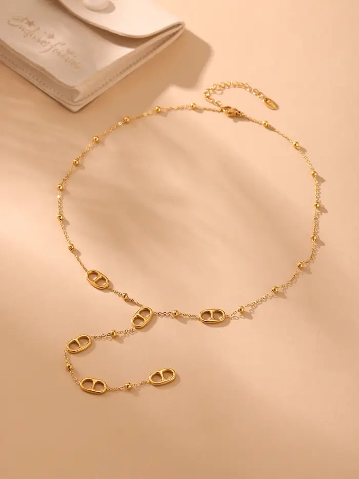 Nivora mode longue chaîne en acier inoxydable colliers pour femmes PVD véritable plaqué or métal fem